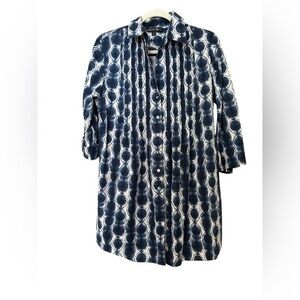 Lafayette 148 New York Navy and White Blouse